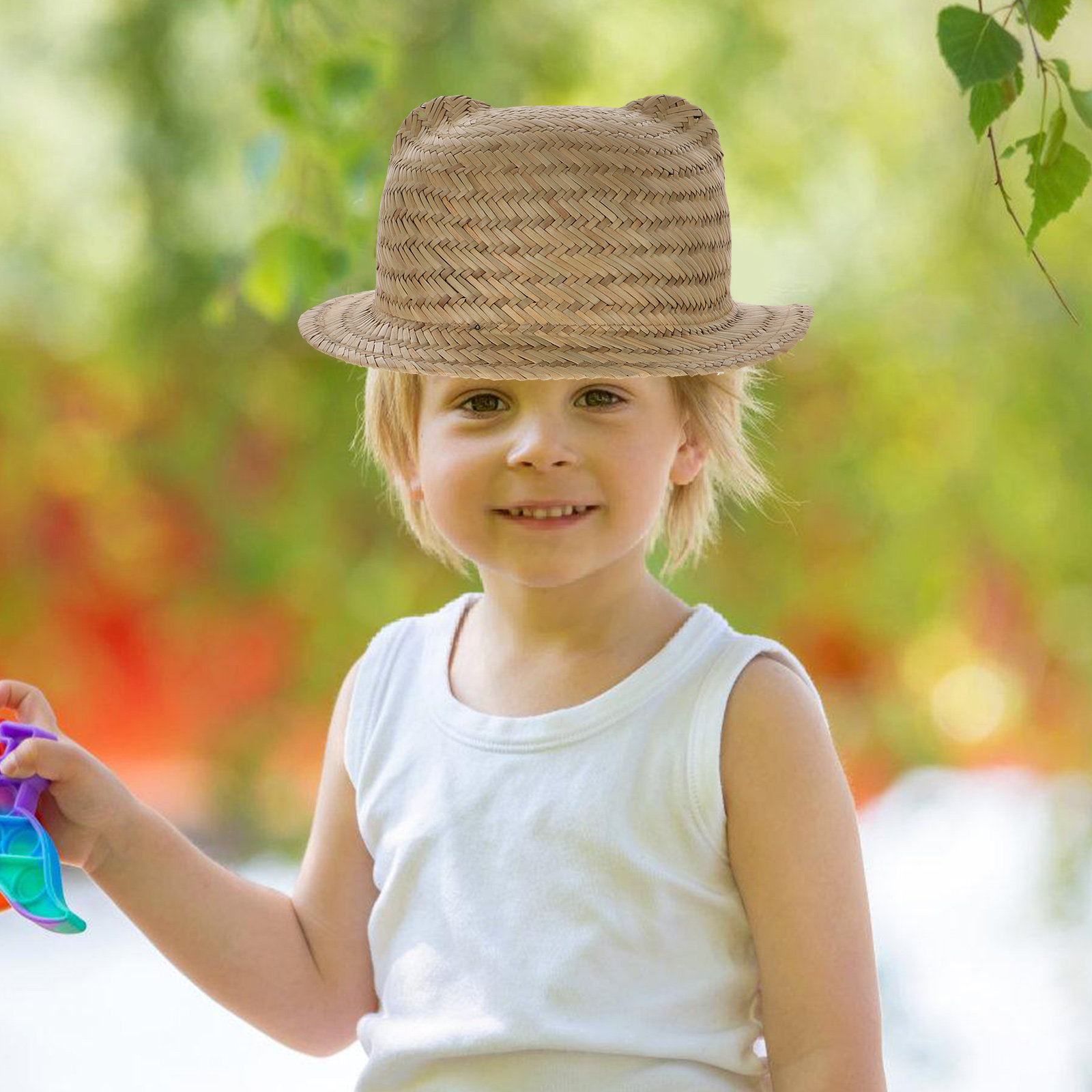 Sun Hat Wide Brim - Sombrero de paja para niños, de