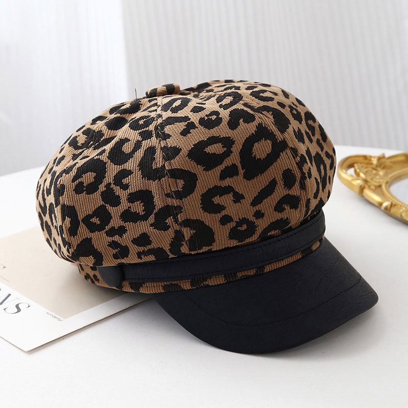 Bucket Hat Cotton - Boina Retro con Estampado de Leopardo,