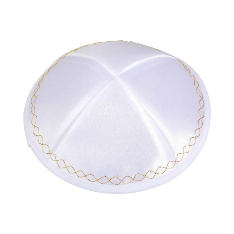 Skull Cap Helmet Liner - Kipá Judía de Satén Blanco con