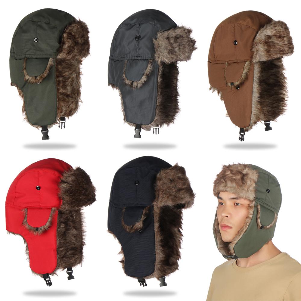 Winter Trapper Hat - Hombres Mujeres Fur Trapper Gorro de