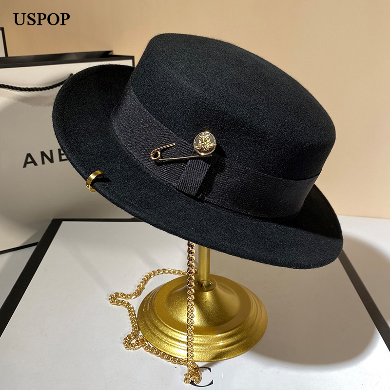 USPOP-gorros de lana decorados - Fedora Hat Wool reseña y precio