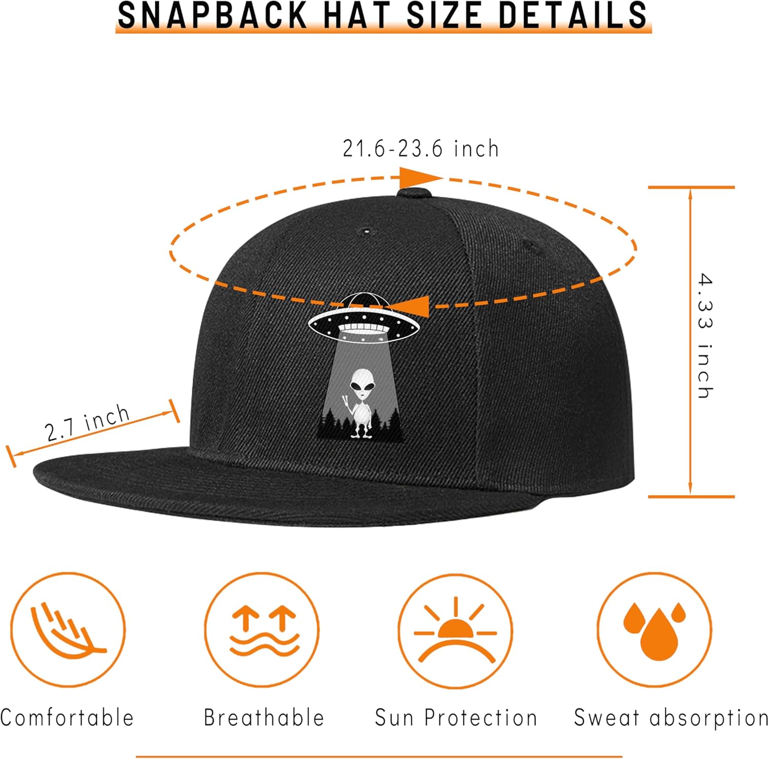 Ufo Aliens Snapback Sombreros  - Snapback Hat Flat reseña y precio
